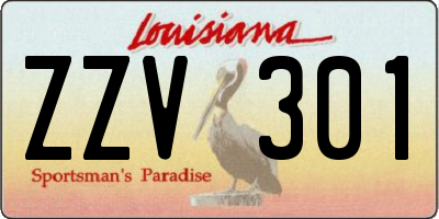 LA license plate ZZV301