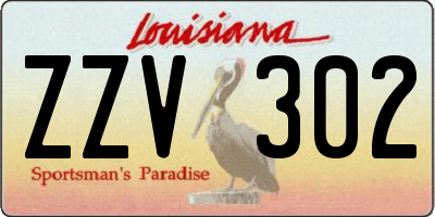 LA license plate ZZV302