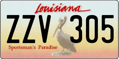 LA license plate ZZV305