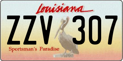 LA license plate ZZV307