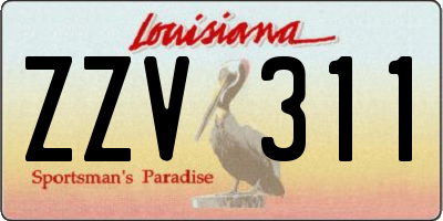 LA license plate ZZV311