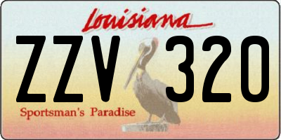 LA license plate ZZV320