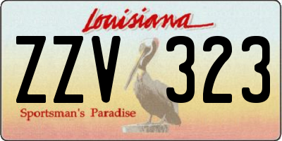 LA license plate ZZV323