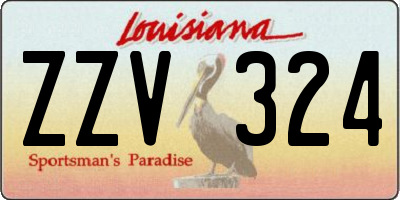 LA license plate ZZV324