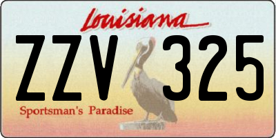 LA license plate ZZV325