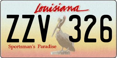 LA license plate ZZV326