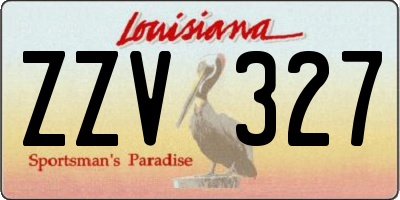 LA license plate ZZV327