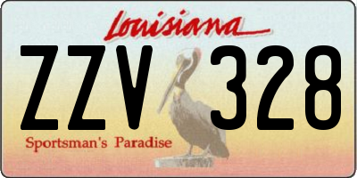 LA license plate ZZV328