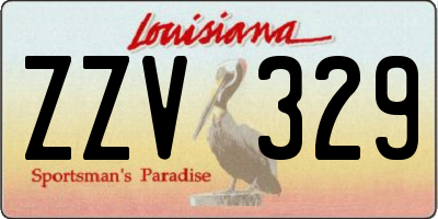 LA license plate ZZV329