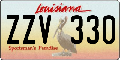 LA license plate ZZV330