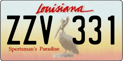 LA license plate ZZV331