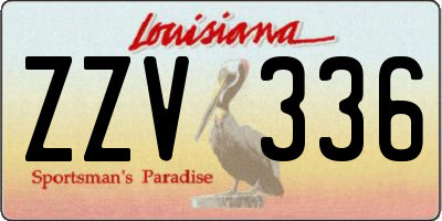 LA license plate ZZV336