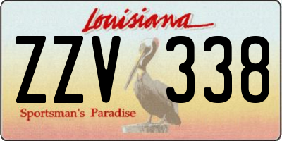 LA license plate ZZV338