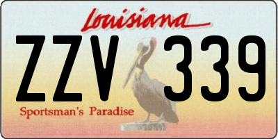 LA license plate ZZV339