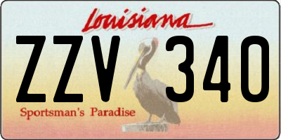 LA license plate ZZV340