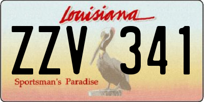 LA license plate ZZV341