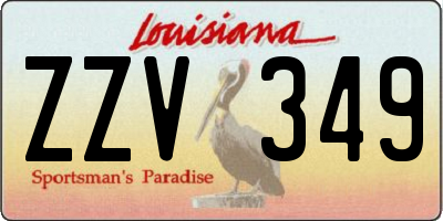 LA license plate ZZV349