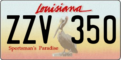 LA license plate ZZV350