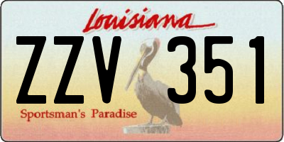 LA license plate ZZV351