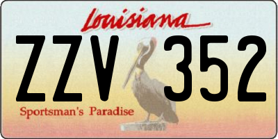 LA license plate ZZV352