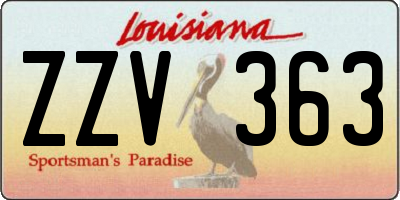 LA license plate ZZV363