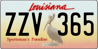 LA license plate ZZV365