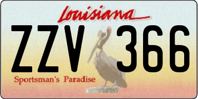 LA license plate ZZV366