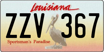 LA license plate ZZV367