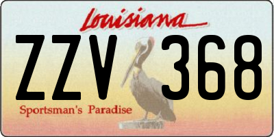 LA license plate ZZV368