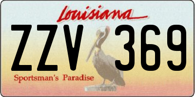 LA license plate ZZV369