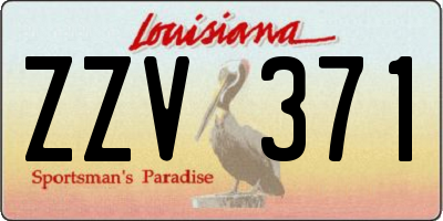 LA license plate ZZV371