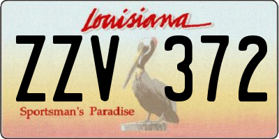 LA license plate ZZV372