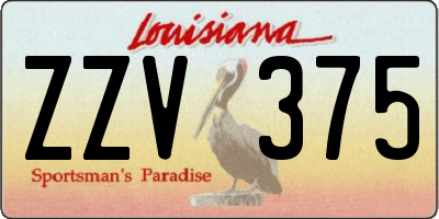 LA license plate ZZV375