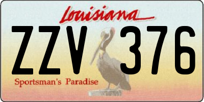 LA license plate ZZV376