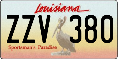 LA license plate ZZV380