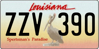 LA license plate ZZV390