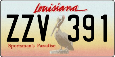 LA license plate ZZV391