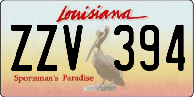 LA license plate ZZV394