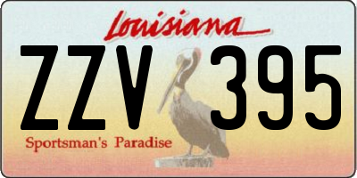 LA license plate ZZV395