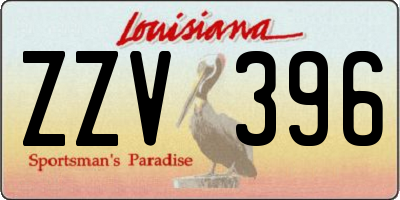 LA license plate ZZV396