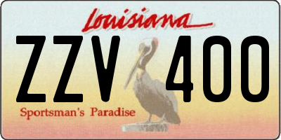 LA license plate ZZV400