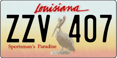 LA license plate ZZV407