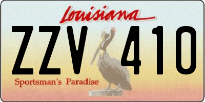 LA license plate ZZV410