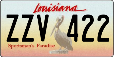 LA license plate ZZV422