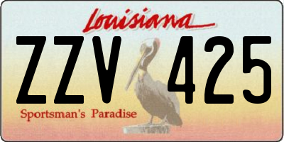LA license plate ZZV425