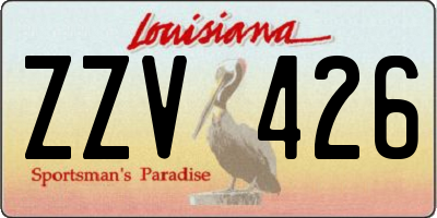 LA license plate ZZV426