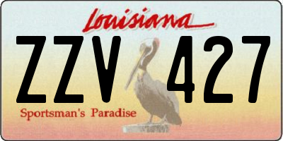 LA license plate ZZV427