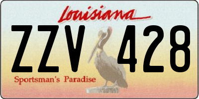 LA license plate ZZV428