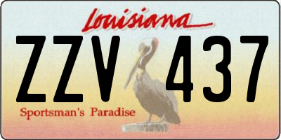 LA license plate ZZV437