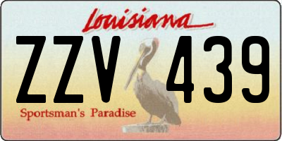 LA license plate ZZV439